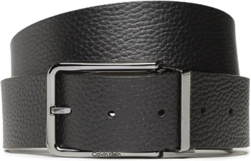 Calvin Klein Zwarte Leren Riem met Gesp Strik Sluiting Black Dames