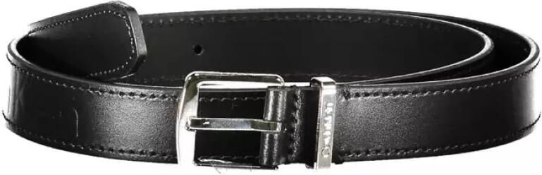 Calvin Klein Zwarte Leren Riem voor Vrouwen Black Dames