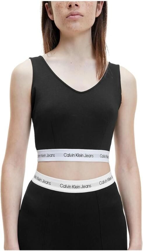 Calvin Klein Top met spaghettibandjes CONTRAST TAPE MILANO STRAPPY TOP met ck-logo-opschrift bij de band - Foto 3