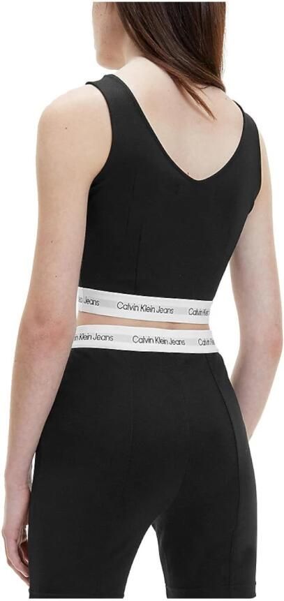Calvin Klein Top met spaghettibandjes CONTRAST TAPE MILANO STRAPPY TOP met ck-logo-opschrift bij de band - Foto 4