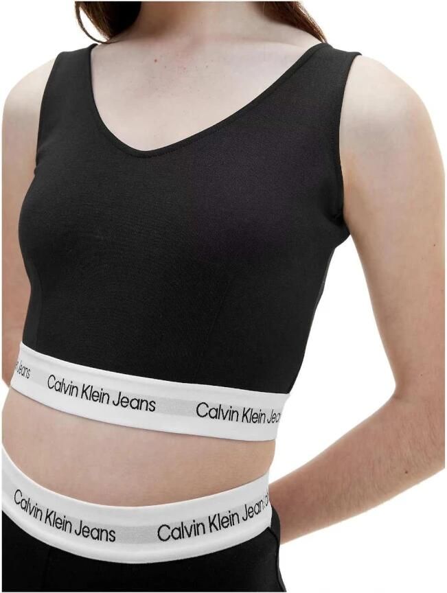 Calvin Klein Top met spaghettibandjes CONTRAST TAPE MILANO STRAPPY TOP met ck-logo-opschrift bij de band - Foto 2