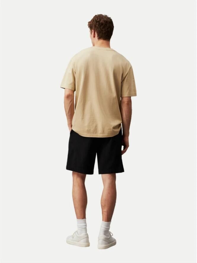 Calvin Klein Zwarte Organische Katoenen Shorts Rechte Pasvorm Black Heren