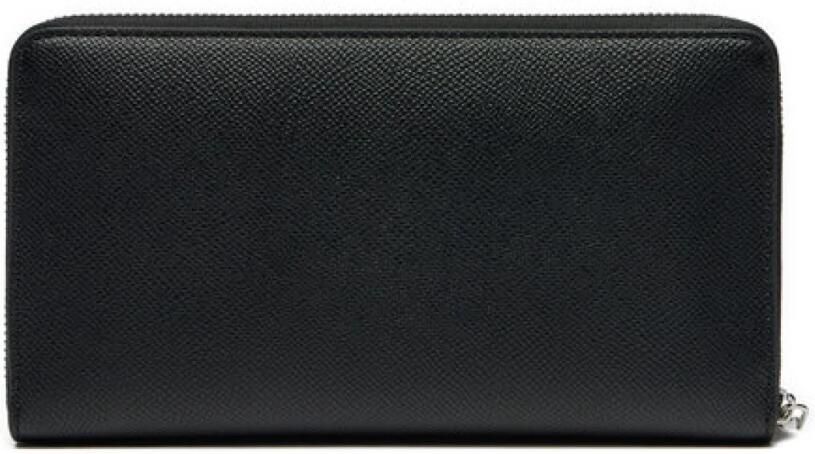 Calvin Klein Zwarte PU Leren Portemonnee met Metalen Logo Black Dames