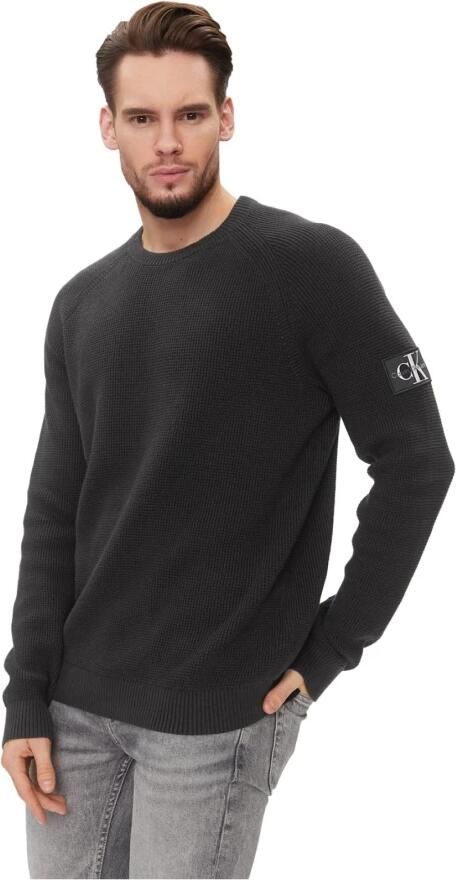 Calvin Klein Zwarte Trui Urban Elegantie Minimalistische Stijl Black Heren - Foto 5