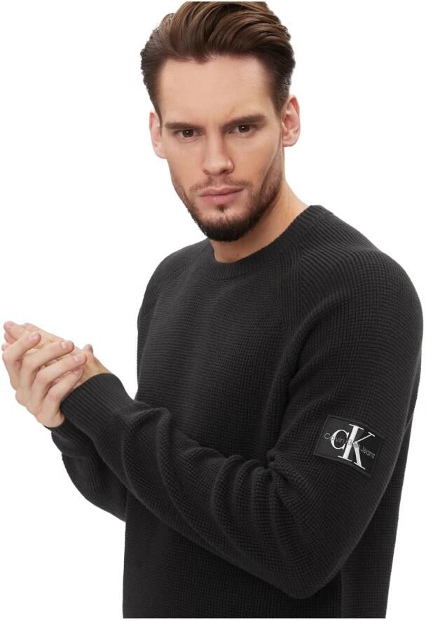 Calvin Klein Zwarte Trui Urban Elegantie Minimalistische Stijl Black Heren