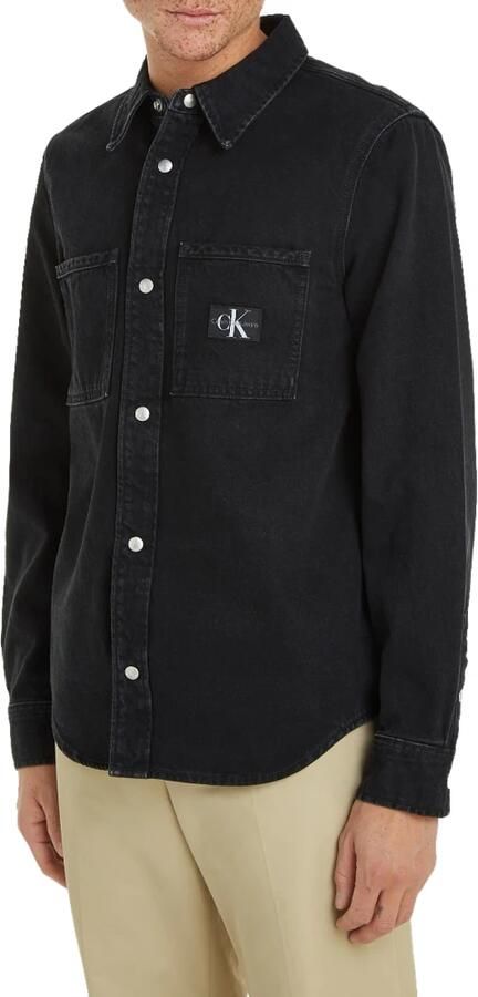 Calvin Klein Zwarte Regular Linear Overhemd Black Heren - Foto 3