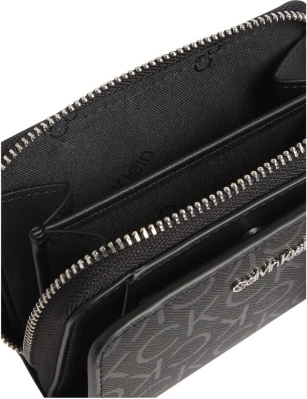 Calvin Klein Zwarte ritsportemonnee voor vrouwen Black Dames