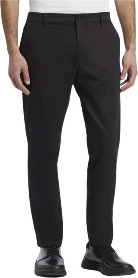 Calvin Klein Zwarte Sateen Elastische Broek Black Heren - Foto 2