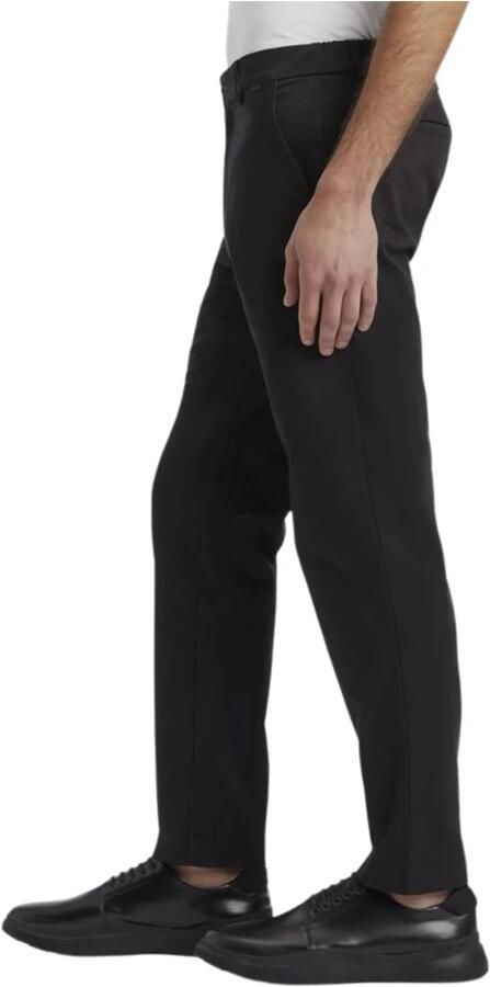 Calvin Klein Zwarte Sateen Elastische Broek Black Heren