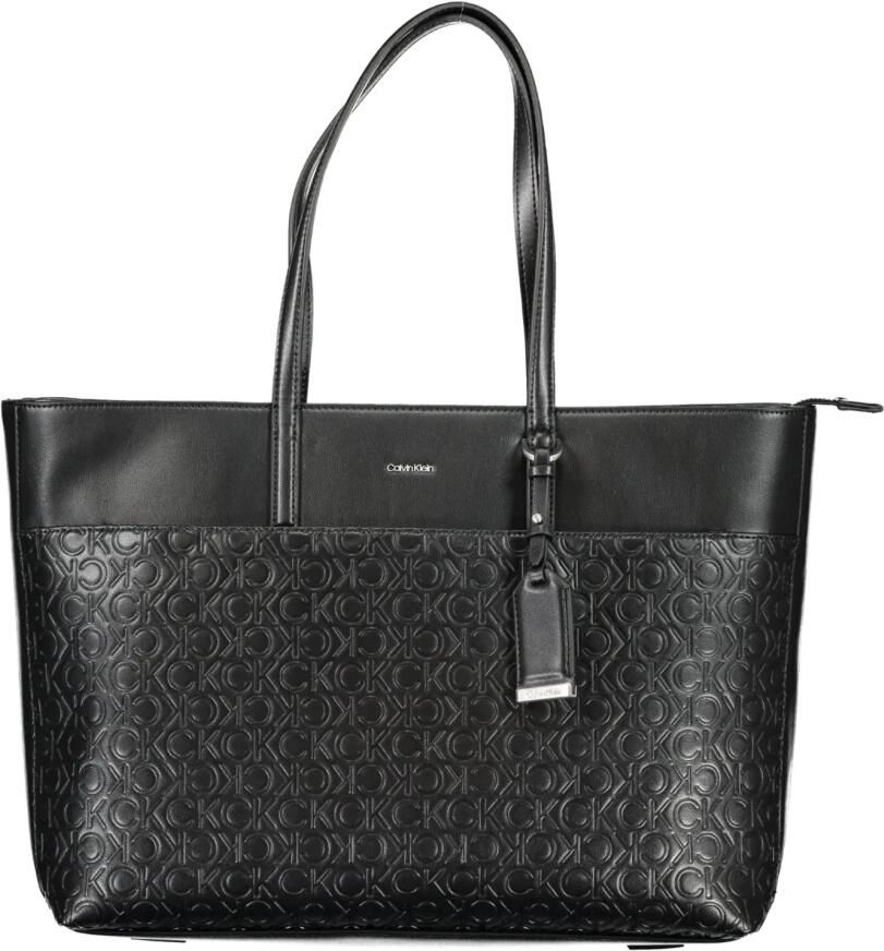 Calvin Klein Jeans Zwarte gerecyclede polyester tote tas met reliëf logo Black Dames - Foto 2