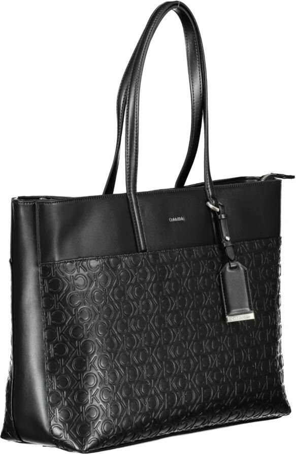 Calvin Klein Jeans Zwarte gerecyclede polyester tote tas met reliëf logo Black Dames - Foto 4