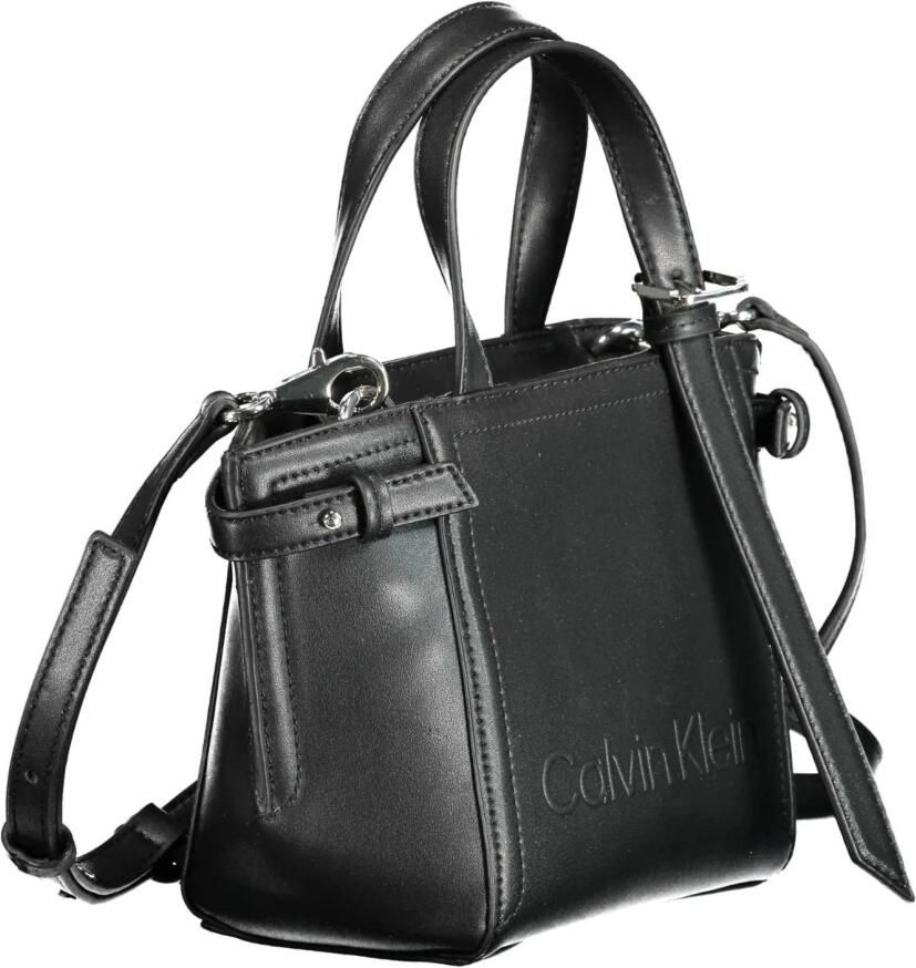 Calvin Klein Zwarte polyester handtas met kettinghandvatten Black Dames - Foto 3