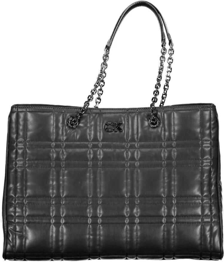 Calvin Klein Zwarte polyester handtas met kettinghandvatten Black Dames - Foto 2