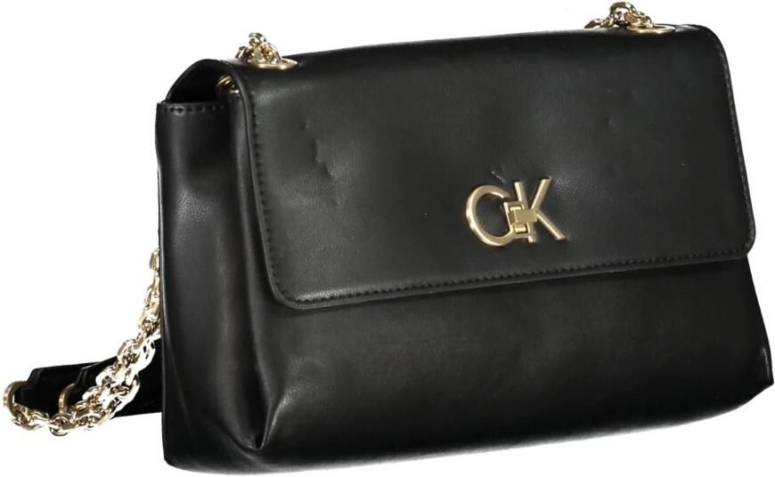 Calvin Klein Zwarte Polyester Schoudertas met Kettinghandvatten Black Dames - Foto 2