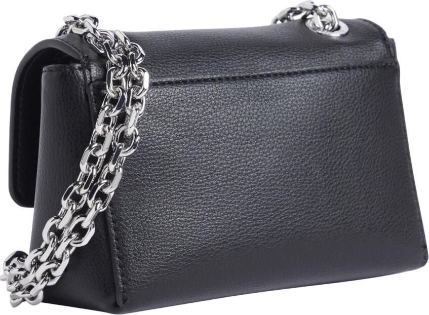 Calvin Klein Zwarte Handtas met Kettinghengsels en Meerdere Compartimenten Black Dames