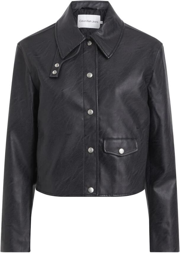 Calvin Klein Zwarte Synthetisch Leren Jas voor Dames Black Dames - Foto 3