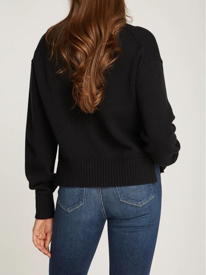 Calvin Klein Jeans Zwarte Gebreide Trui Lange Mouwen Ronde Hals Black Dames - Foto 2