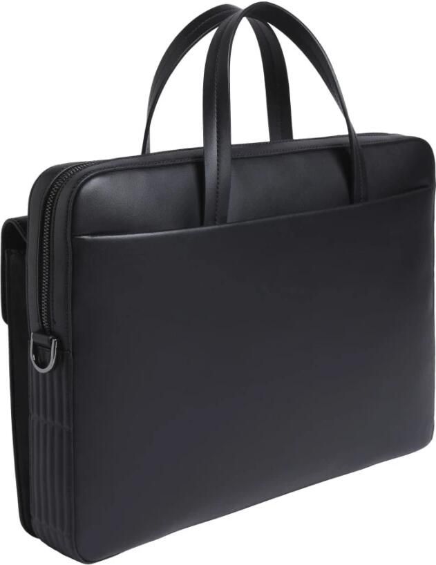 Calvin Klein Zwarte Verticale Lijnen Laptoptas Black Heren