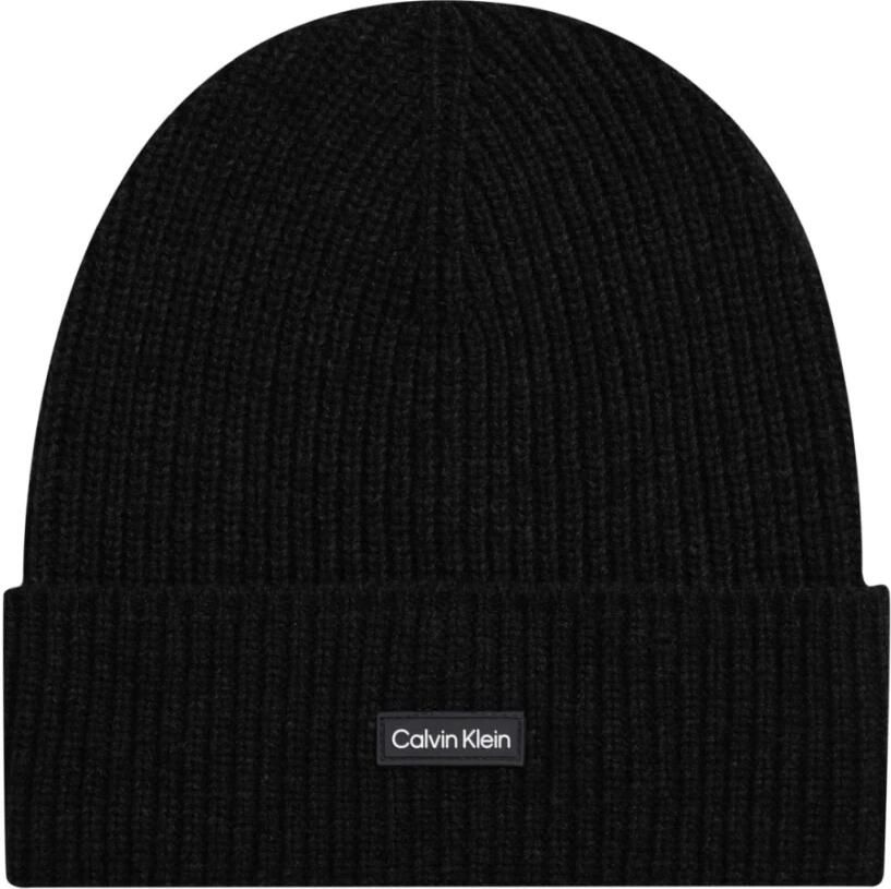 Calvin Klein Zwarte Volwassen Beanie Black Heren