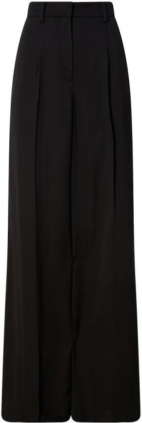 Calvin Klein Womenswear Wide leg fit bandplooibroek met Franse steekzakken - Foto 4