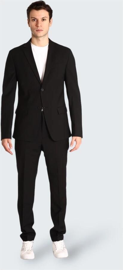 Calvin Klein Zwarte Wolmix Slim Fit Broek Black Heren - Foto 3