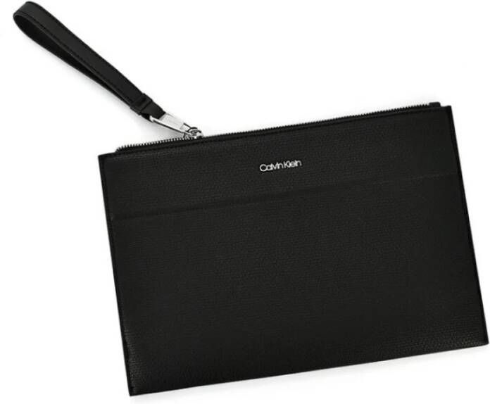 Calvin Klein Stijlvolle Leren Pouch Black