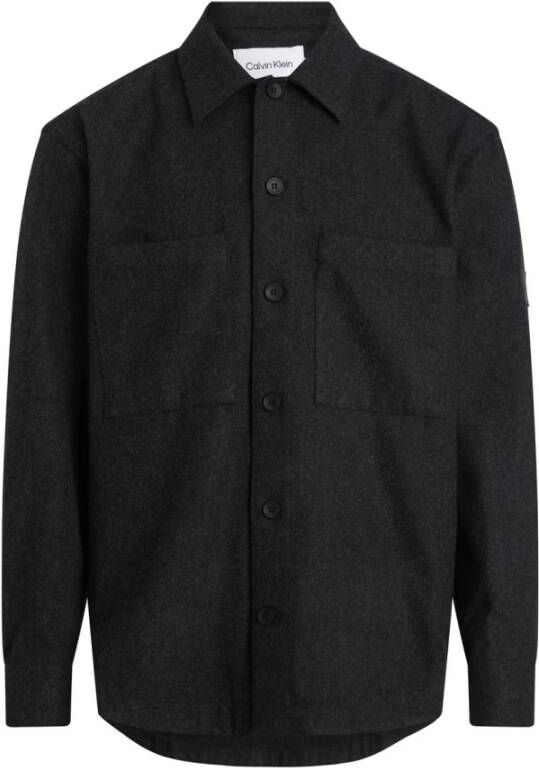 Calvin Klein Zwarte Stijlvolle Comfortabele Overhemd Black Heren