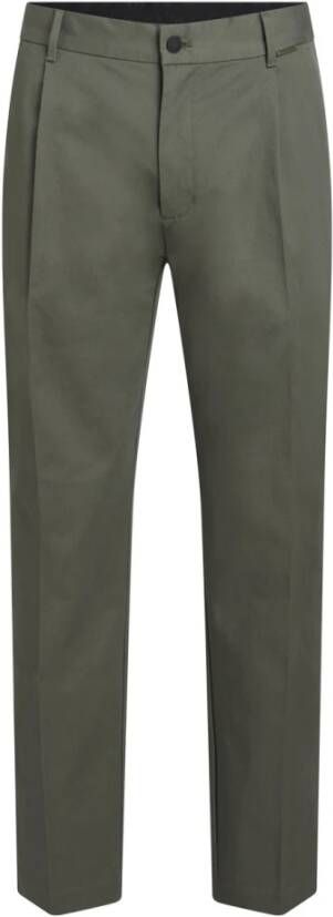 Calvin Klein Katoen Elastan Broek Green Heren