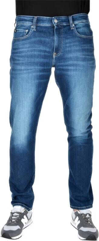 Calvin Klein Slim-Fit Blauwe Jeans met Unieke Kleurencombinatie Blue Heren