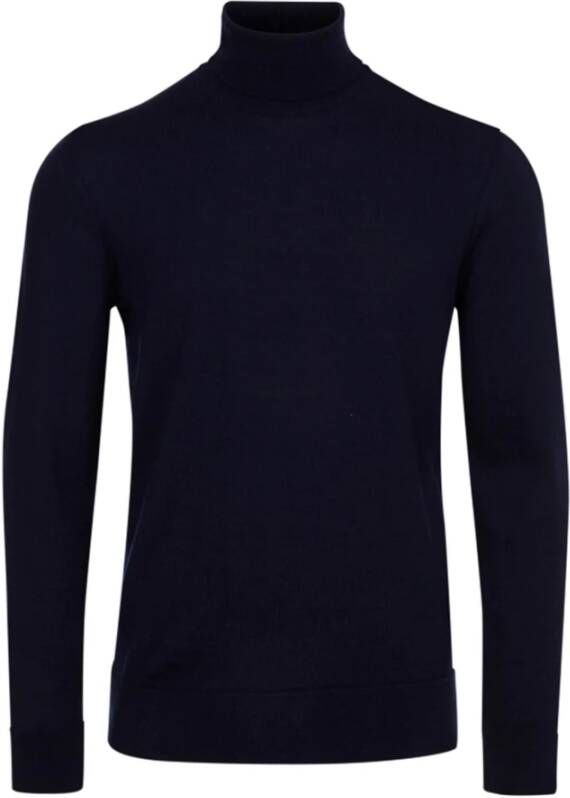 Calvin Klein Superior Wool Turtleneck Sweater Blue Heren