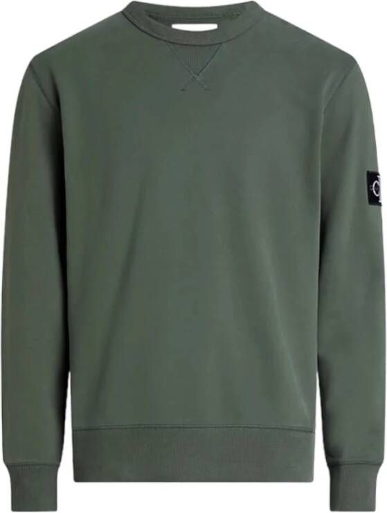 CALVIN KLEIN Heren Truien & Vesten Badge Crew Neck Donkergroen