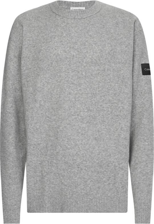 Calvin Klein Comfortabele Sweater met Lycra Blend Grijs Heren