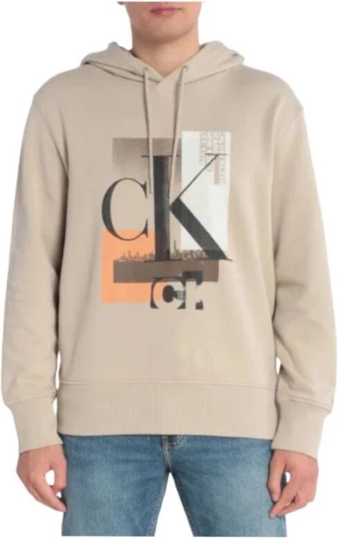 Calvin Klein Connected Layer Sweatshirt Beige Heren