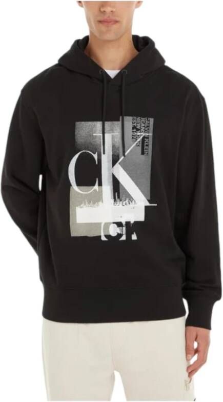 Calvin Klein Connected Layer Sweatshirt Zwart Heren