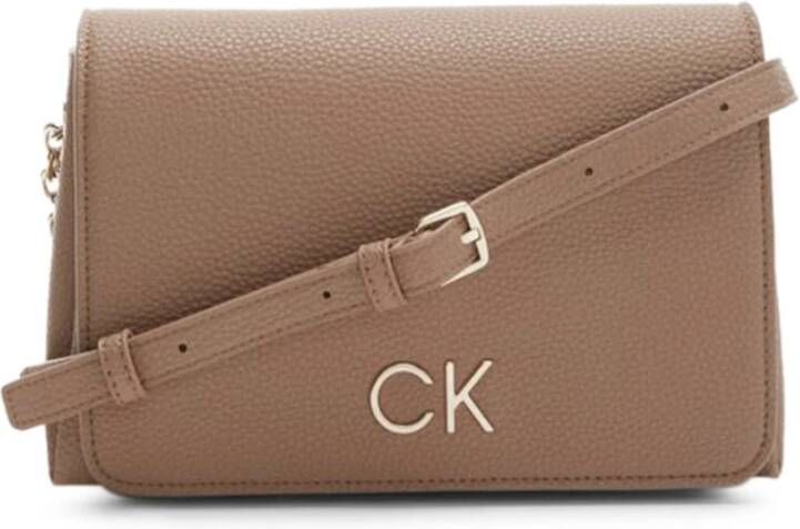Calvin Klein Hobo bags Re-Lock Shoulder Bag W Flap in beige
