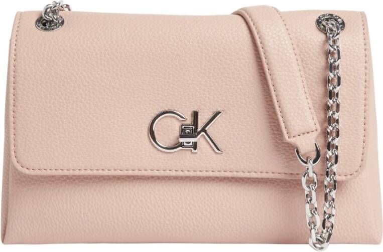 Calvin Klein Roze Cross Body Tas Re-Lock Stijl Pink Dames