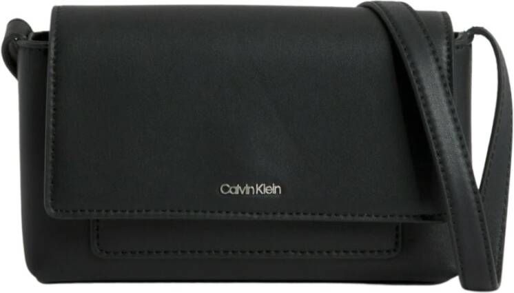 Calvin Klein Elegante Mini PU Leren Clutch Black Dames