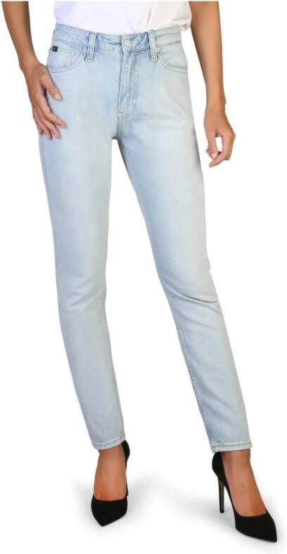 Calvin Klein Klassieke Katoenen Jeans met Ritssluiting voor Vrouwen Blue Dames