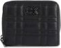 Calvin Klein Metallic Fastening Leather Wallet with Credit Card Holder Black Dames - Thumbnail 2