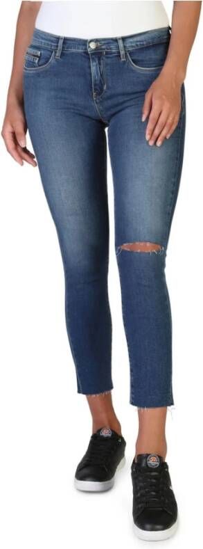 Calvin Klein Dames Skinny Jeans met Logo Detail Blue Dames