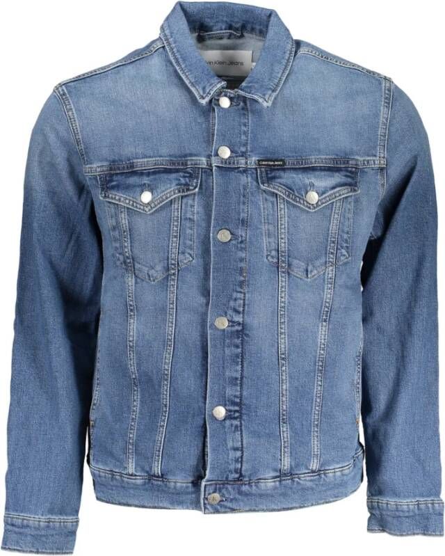 Calvin Klein Denim Jack met knoopsluiting voor heren Blauw Heren