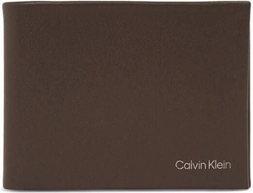 Calvin Klein Elegante Leren Portemonnee met RFID-bescherming Brown Heren