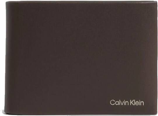 Calvin Klein Donkerbruine Portemonnee met Kaartsleuven en Geldclip Brown Heren