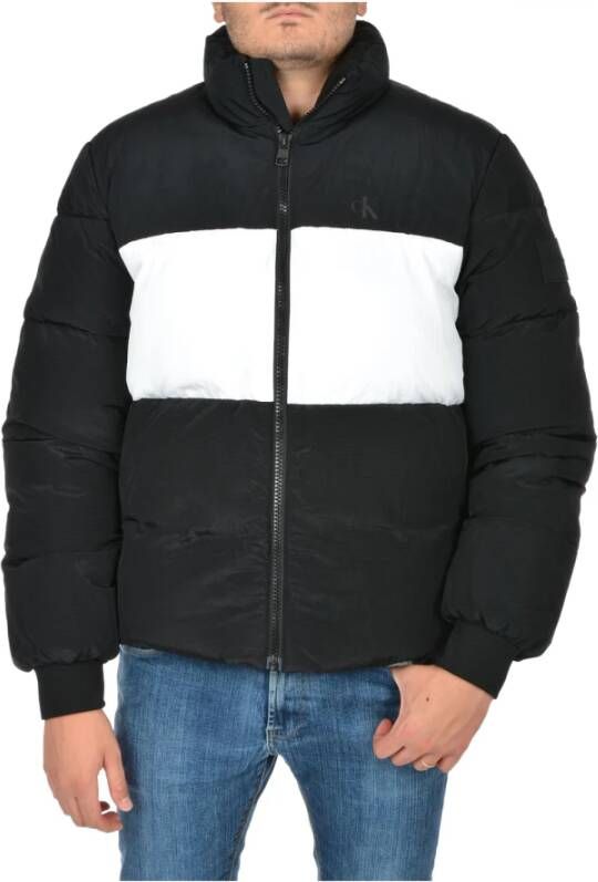 Calvin Klein Bicolor Donsjas Herenmode voor de winter Black Heren