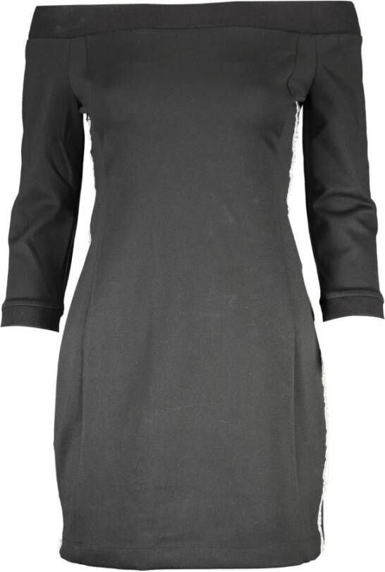 Calvin Klein Korte Zwarte Jurk met Off-Shoulder Black Dames