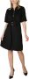 Calvin Klein Dames effen kleur jurk met riem en halve rits Black Dames - Thumbnail 1