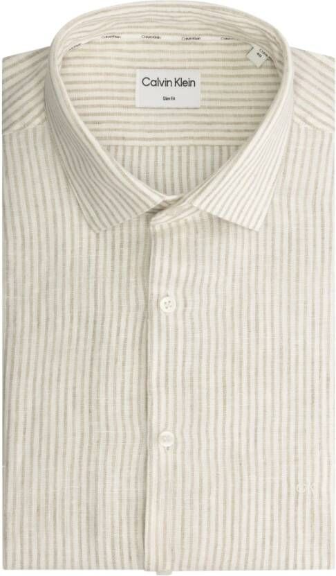 Calvin Klein Herenoverhemd met strepen in beige Heren