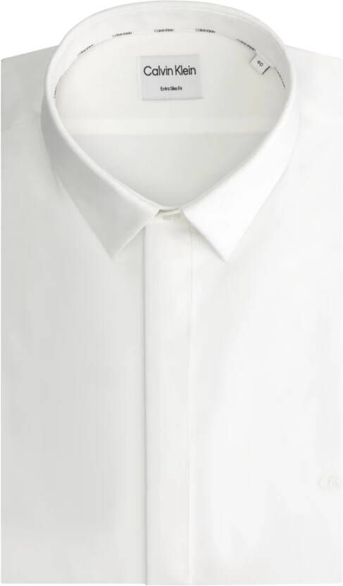 Calvin Klein Jeans Witte Slim Fit Overhemden voor Heren White Heren