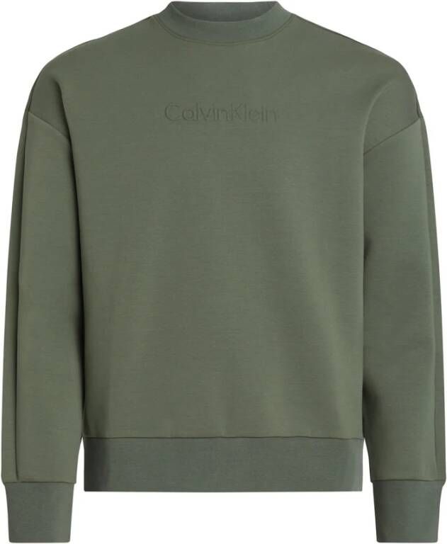Calvin Klein Geborduurd Logo Sweatshirt Groen Heren