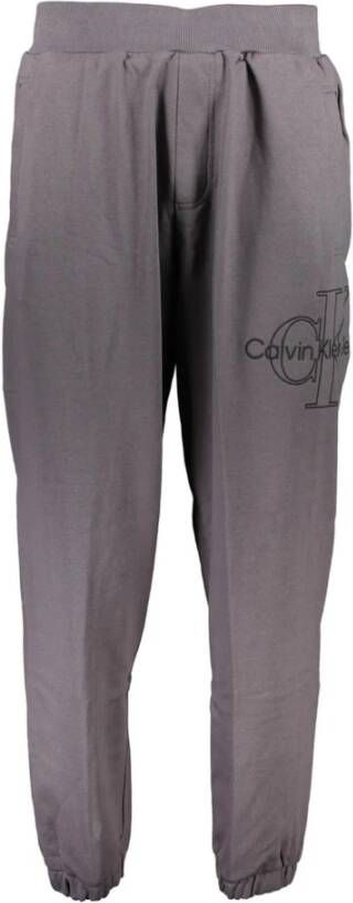 Calvin Klein Grijze katoenen sportbroek met elastische taille Grijs Heren